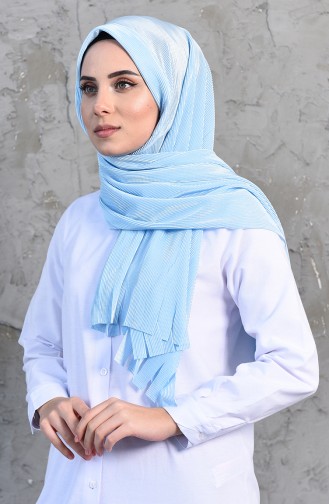 Pleated Practical Viscose Shawl 1033-05 Baby Blue 1033-05