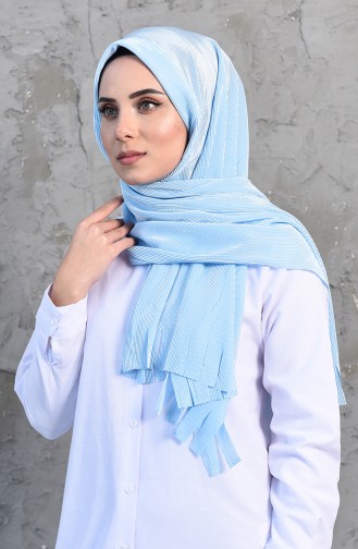 Pleated Practical Viscose Shawl 1033-05 Baby Blue 1033-05