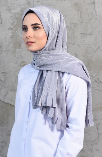 Pleated Practical Viscose Shawl 1033-06 Gray 1033-06