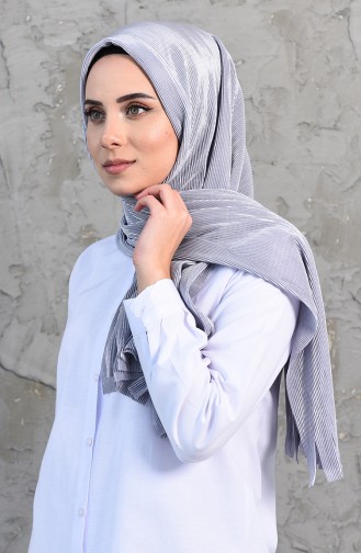 Pleated Practical Viscose Shawl 1033-06 Gray 1033-06