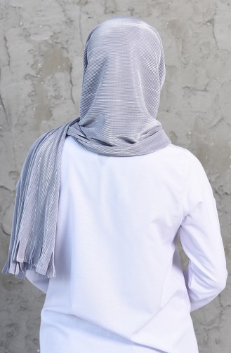 Pleated Practical Viscose Shawl 1033-06 Gray 1033-06