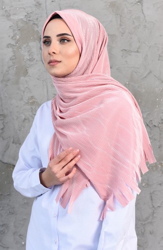 Pleated Practical Viscose Shawl 1033-07 Powder 1033-07