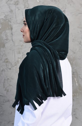 Pleated Practical Viscose Shawl 1033-11 Emerald Gren 1033-11