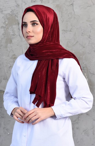 Pleated Practical Viscose Shawl 1033-13 Cherry 1033-13