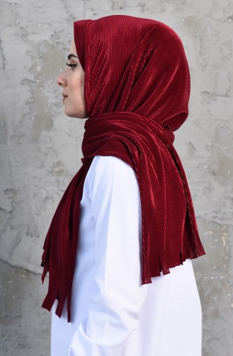 Pleated Practical Viscose Shawl 1033-13 Cherry 1033-13