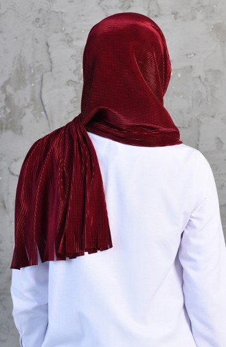 Pleated Practical Viscose Shawl 1033-13 Cherry 1033-13