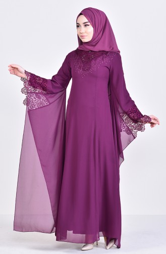 Robe de Soirée Perlées 8426-05 Plum 8426-05