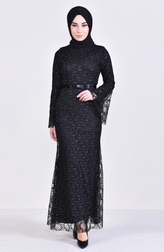 Pearls Evening Dress 81689-04 Black 81689-04