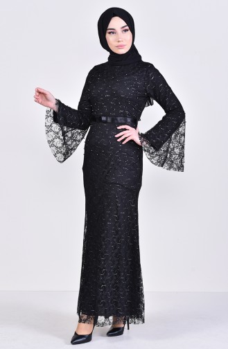 Pearls Evening Dress 81689-04 Black 81689-04