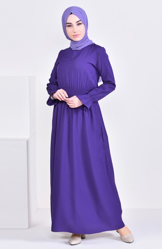 Purple Hijab Dress 8226-03