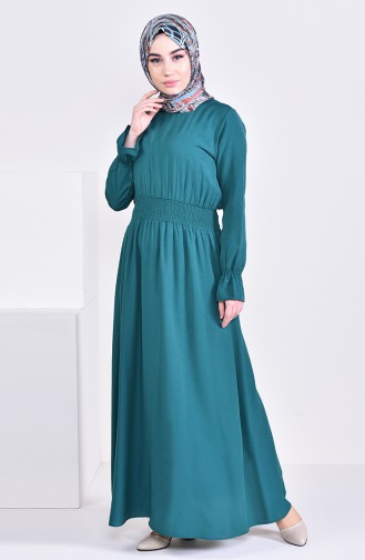 Smaragdgrün Hijab Kleider 8226-08