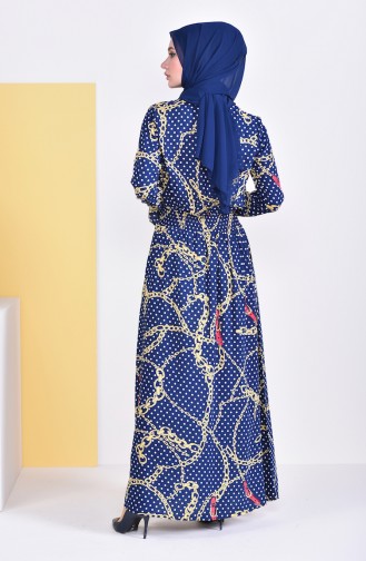 Printed Dress 8146-01Navy Blue 8146-01