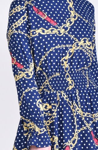 Printed Dress 8146-01Navy Blue 8146-01