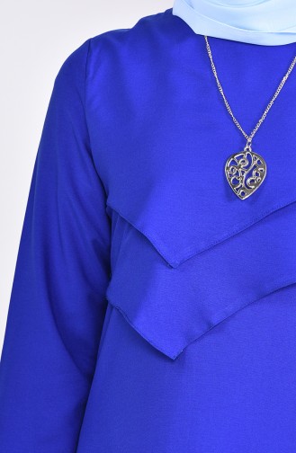 Tunique avec Collier 3041-12 Bleu Roi 3041-12