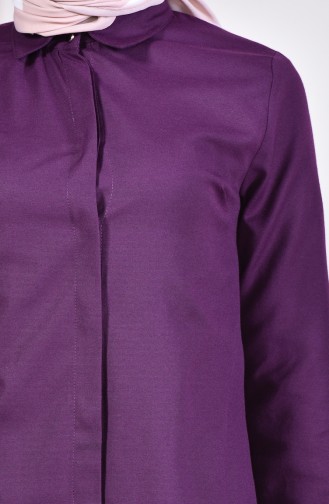 Hidden Buttoned Tunic 1288-01 Purple 1288-01