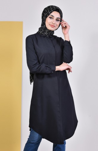 Hidden Buttoned Tunic 1288-03 Black 1288-03