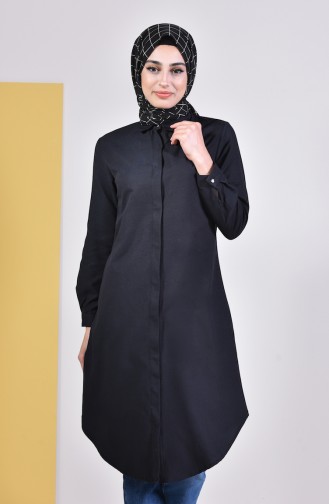 Hidden Buttoned Tunic 1288-03 Black 1288-03