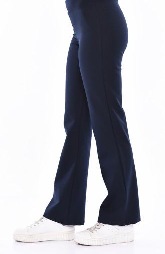 Beli Lastikli Bol Paça Pantolon 2052A-02 Lacivert 2052A-02