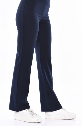 Beli Lastikli Bol Paça Pantolon 2052A-02 Lacivert 2052A-02