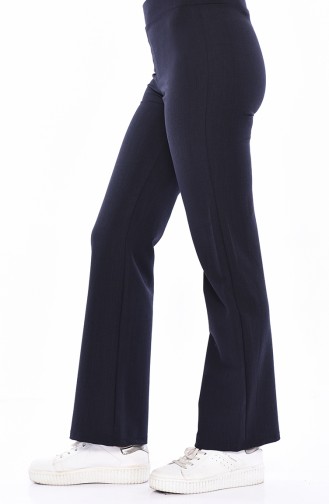 Beli Lastikli Bol Paça Pantolon 2052A-03 Koyu Lacivert 2052A-03