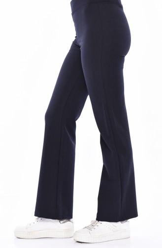 Elastic Waist Wide Leg Pants  2052A-03 Dark Navy Blue 2052A-03