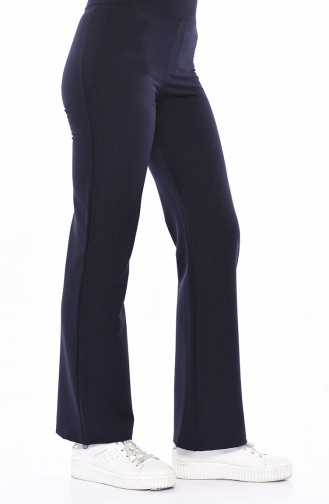 Elastic Waist Wide Leg Pants  2052A-03 Dark Navy Blue 2052A-03