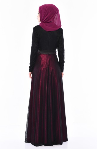 Robe de Soirée Perlées 31568-02 Noir Plum 31568-02