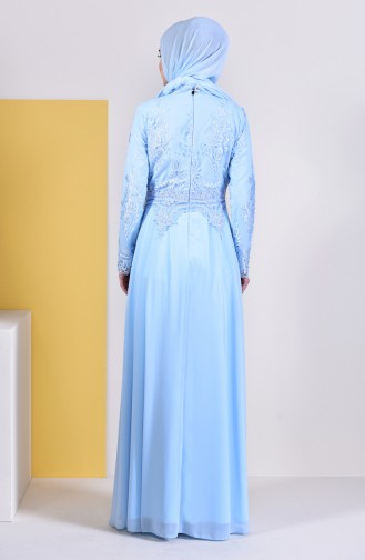 Baby Blue Hijab Evening Dress 26690-02