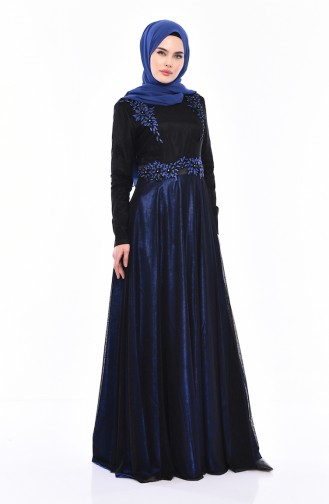 Black Hijab Evening Dress 31568-01