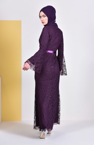 Purple Hijab Dress 81689-01