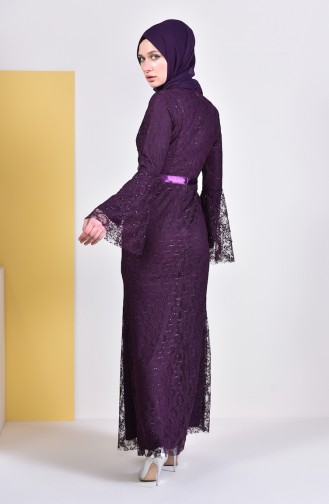 Pearls Evening Dress 81689-01 Purple 81689-01