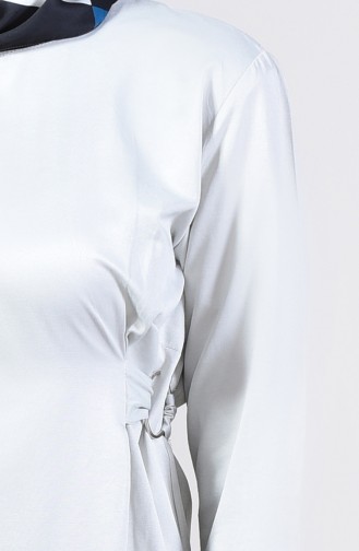 ايلميك فستان بتصميم حزام للخصر 5253-01 لون بيج مائل للرمادي 5253-01