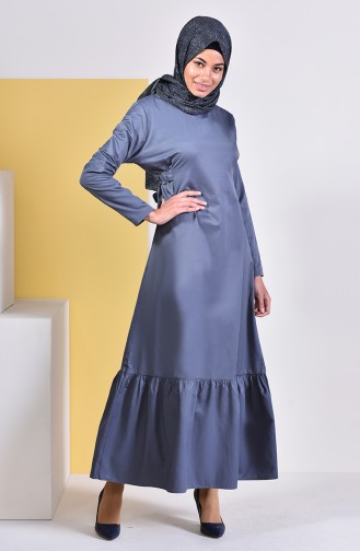 ايلميك فستان بتصميم حزام للخصر 5253-02 لون أسود مائل للرمادي 5253-02