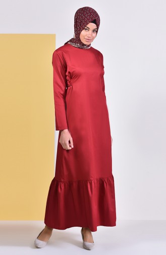 ايلميك فستان بتصميم حزام للخصر 5253-04 لون خمري 5253-04