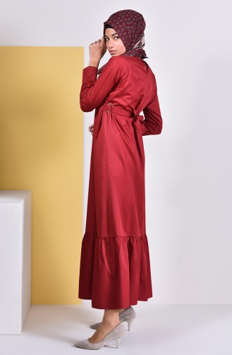 iLMEK Belted Dress 5253-04 Claret Red 5253-04