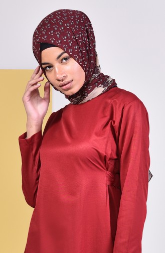 iLMEK Belted Dress 5253-04 Claret Red 5253-04