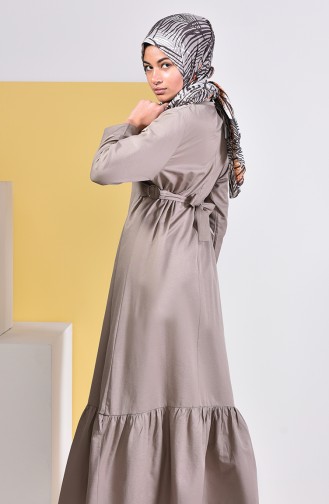 ايلميك فستان بتصميم حزام للخصر 5253-05 لون بني مائل للرمادي 5253-05