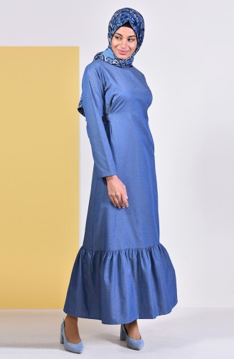 iLMEK Belted Dress 5253A-01 Blue Jeans 5253A-01