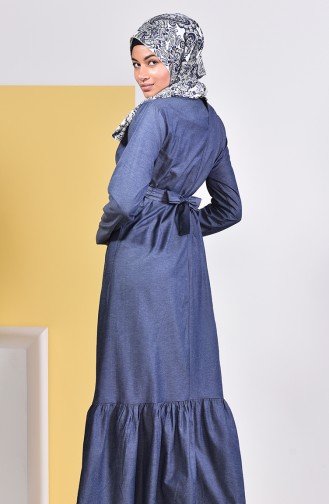 Dunkelblau Hijab Kleider 5253A-02