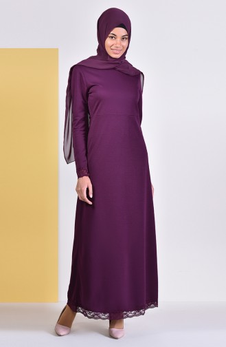 Plum Hijab Dress 4014-01