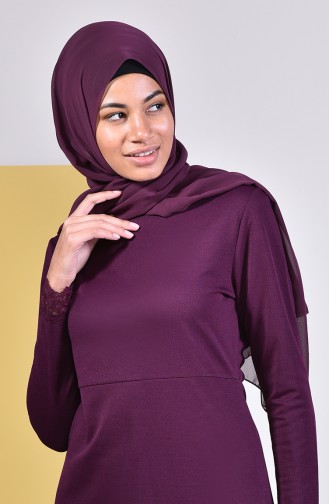 Plum Hijab Dress 4014-01