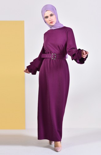 Plum Hijab Dress 4081-01