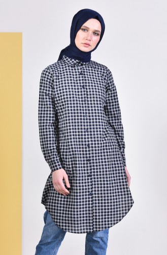 Plaid Tunic 2475-02 White 2475-02