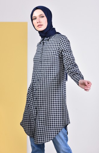 Plaid Tunic 2475-02 White 2475-02