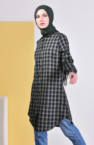 Ekoseli Tunik 2477-01 Haki