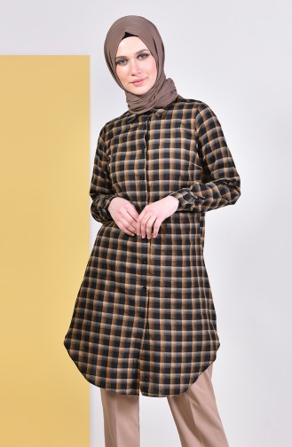 Checkered Tunic 2477-02 Mustard Black 2477-02