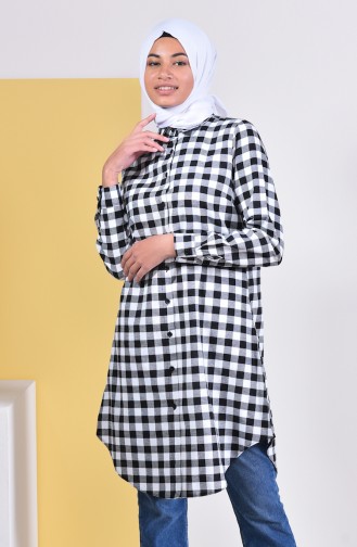 Plaid Tunic 6361-01 White 6361-01