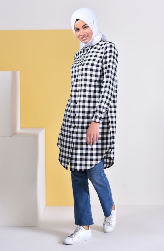 Plaid Tunic 6361-01 White 6361-01