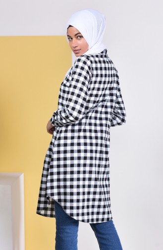 Plaid Tunic 6361-01 White 6361-01