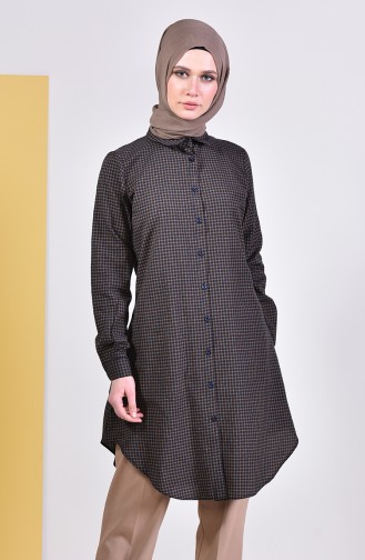 Ekoseli Tunik 6364-01 Hardal